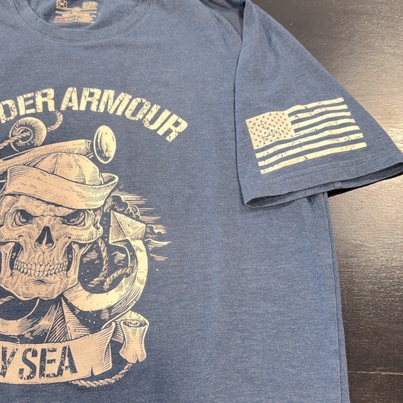 Under Armour Men's UA Freedom by Sea Short Sleeve Blue T-Shirt size Small - Picture 4 of 9
